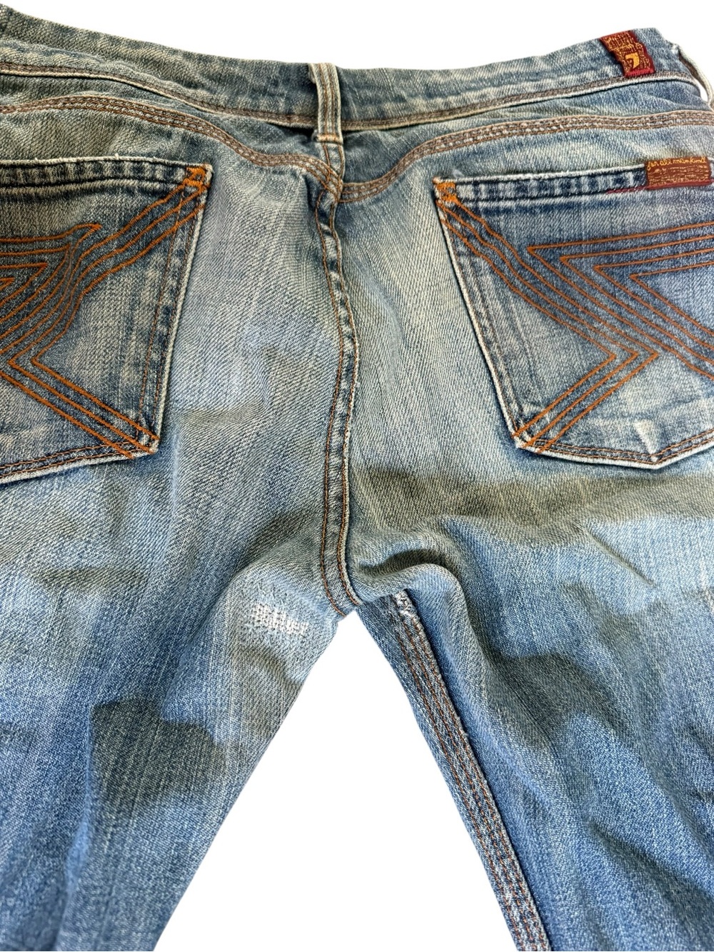 7 for all Mankind Flynt Jeans Size 30 Low Rise Flare Y2K Vintage - Picture 5 of 10
